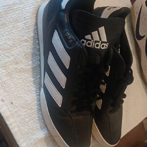 Adidas Black and White Sneakers with Iconic Stripes